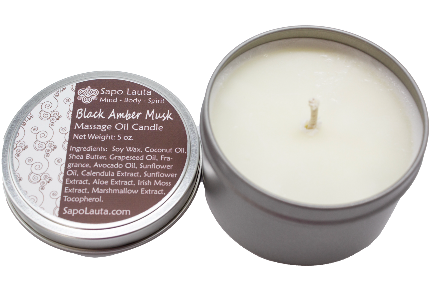 Black Amber Musk Massage Oil Candle