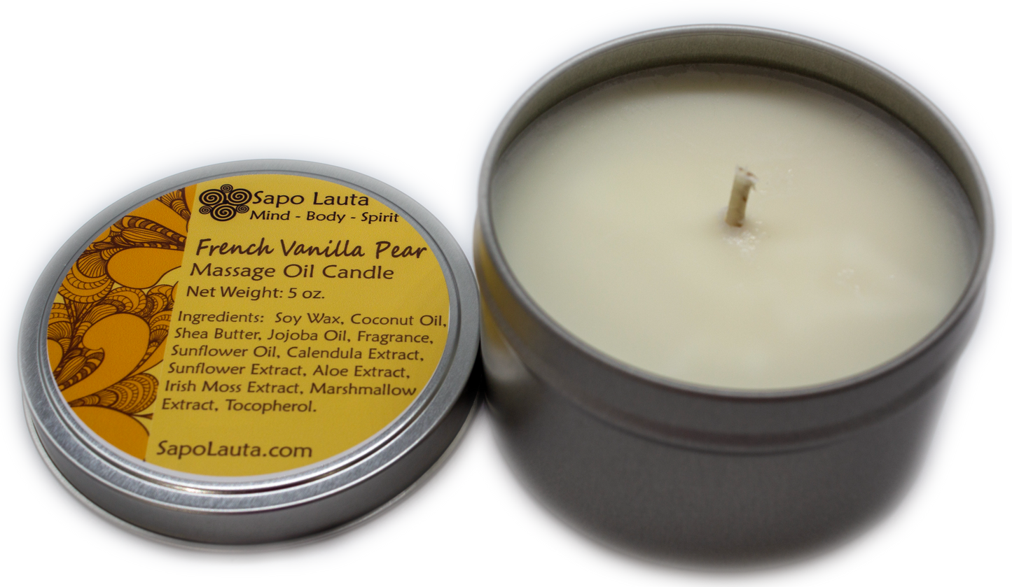 French Vanilla Pear Massage Oil Candle