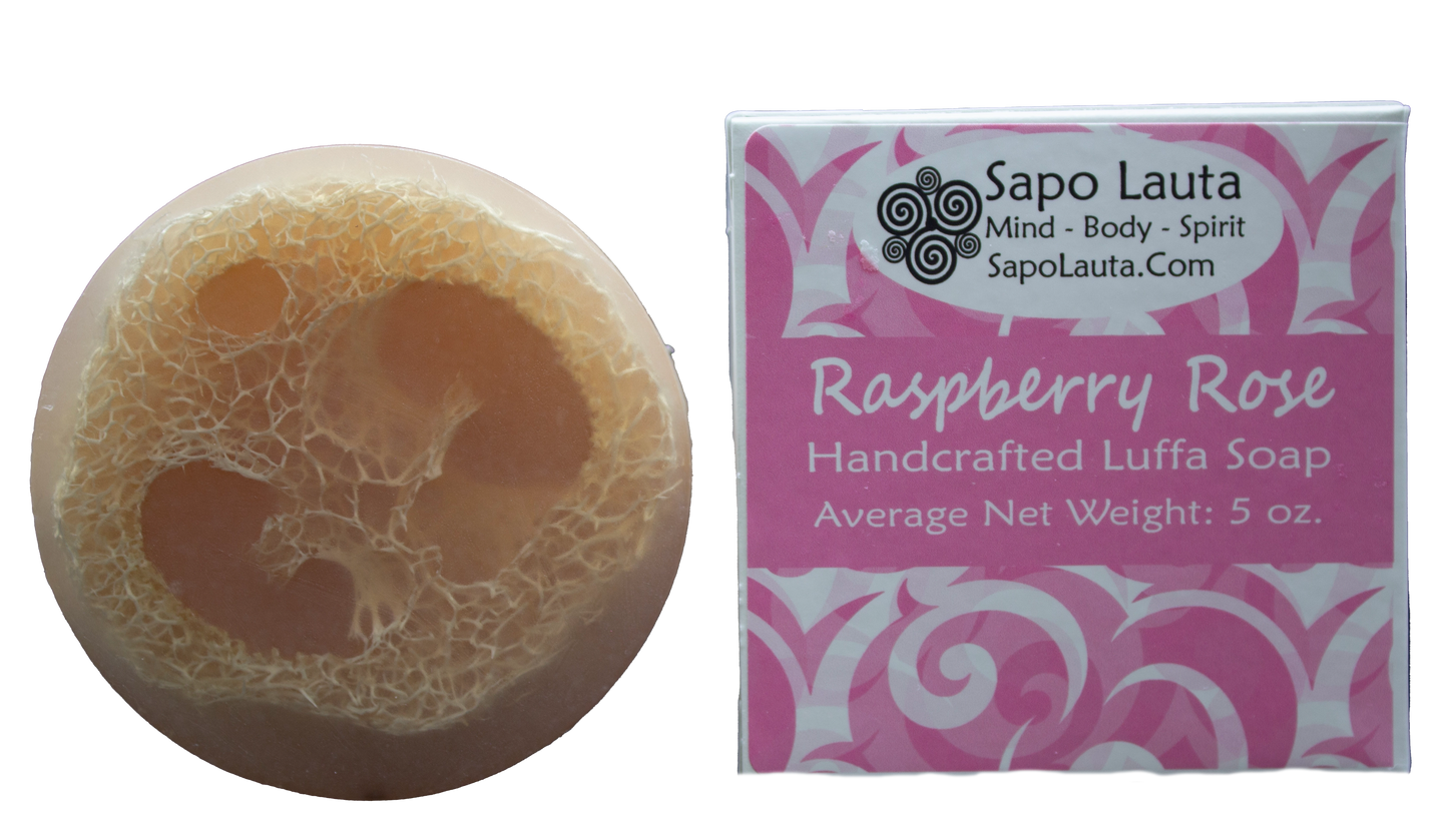Raspberry Rose Luffa Soap